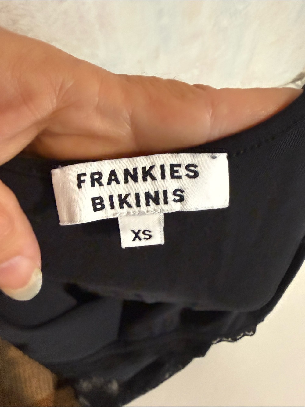 Frankie's Bikinis Black Hankie Lace Bottom Spaghetti Straps Mini Dress Sz XS - Picture 8 of 8